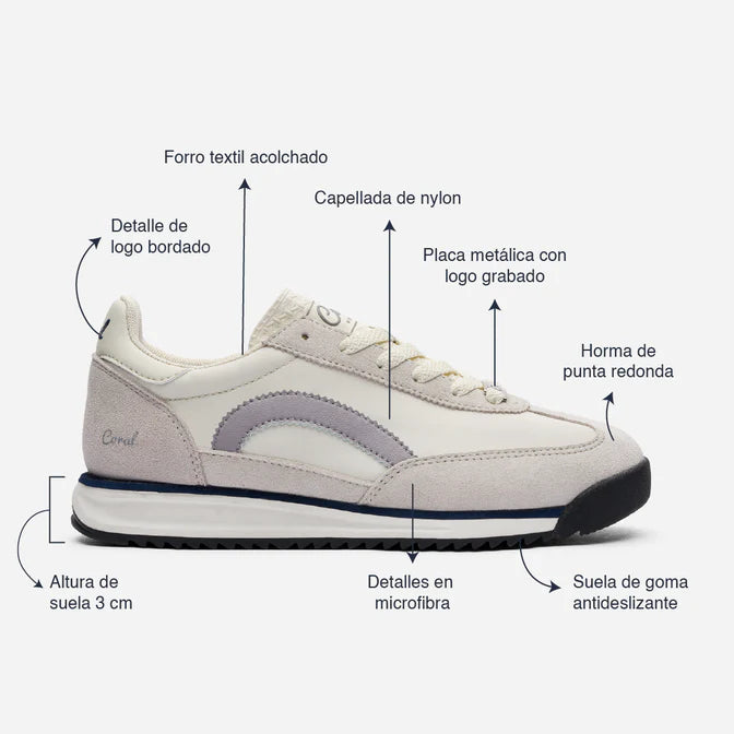 Tenis Coral TABBY WHITE OFF