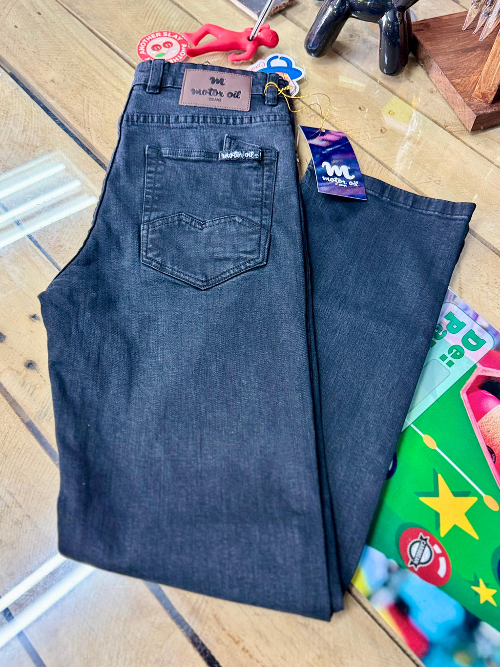 Pantalón Mezclilla Motor Oil Negro