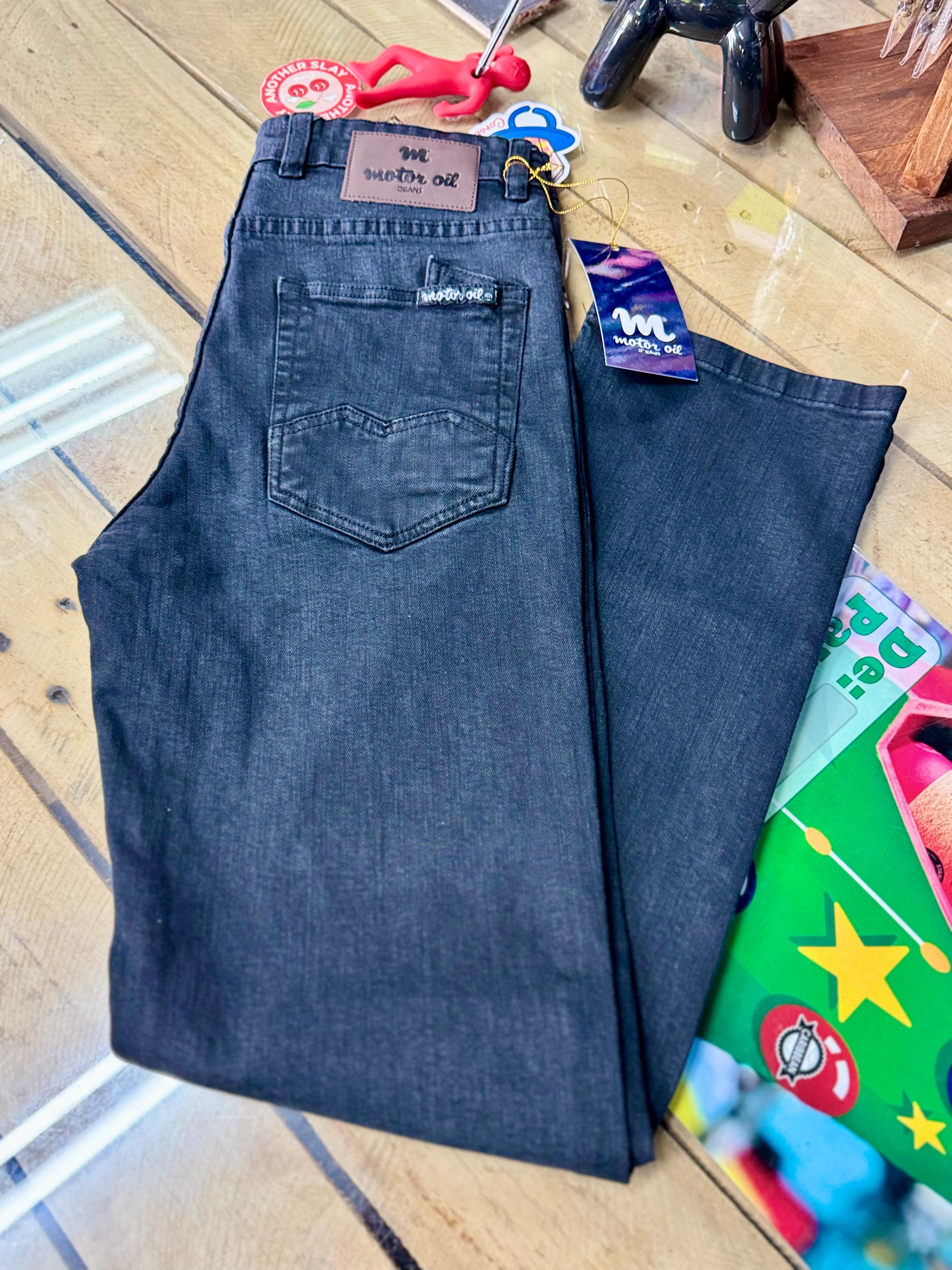 Pantalón Mezclilla Motor Oil Negro