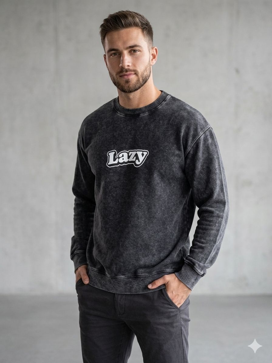 Sueter Lazy Negro Desgastado